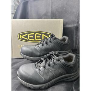 KEEN Utility Vista Energy XT Women’s 8.5W Black Raven Work Shoes Alloy Toe EUC